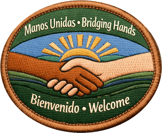 Manos Unidas – Bridging Hands: dos manos unidas bajo el sol, Bienvenido, Welcome